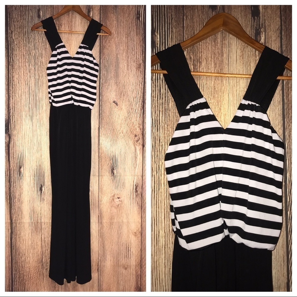 CYNTHIA ROWLEY SIZE 4 BLACK & WHITE ONE PIECE JUMPSUIT ROMPER
